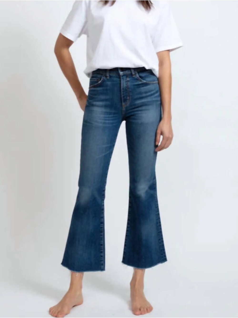 ASKK NY NWT Geek Auburn Cropped Flare Jeans